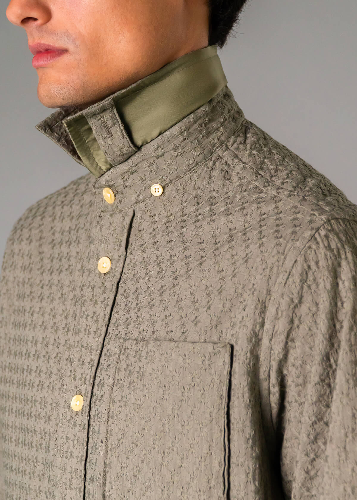 Italy Embroidery Star Olive