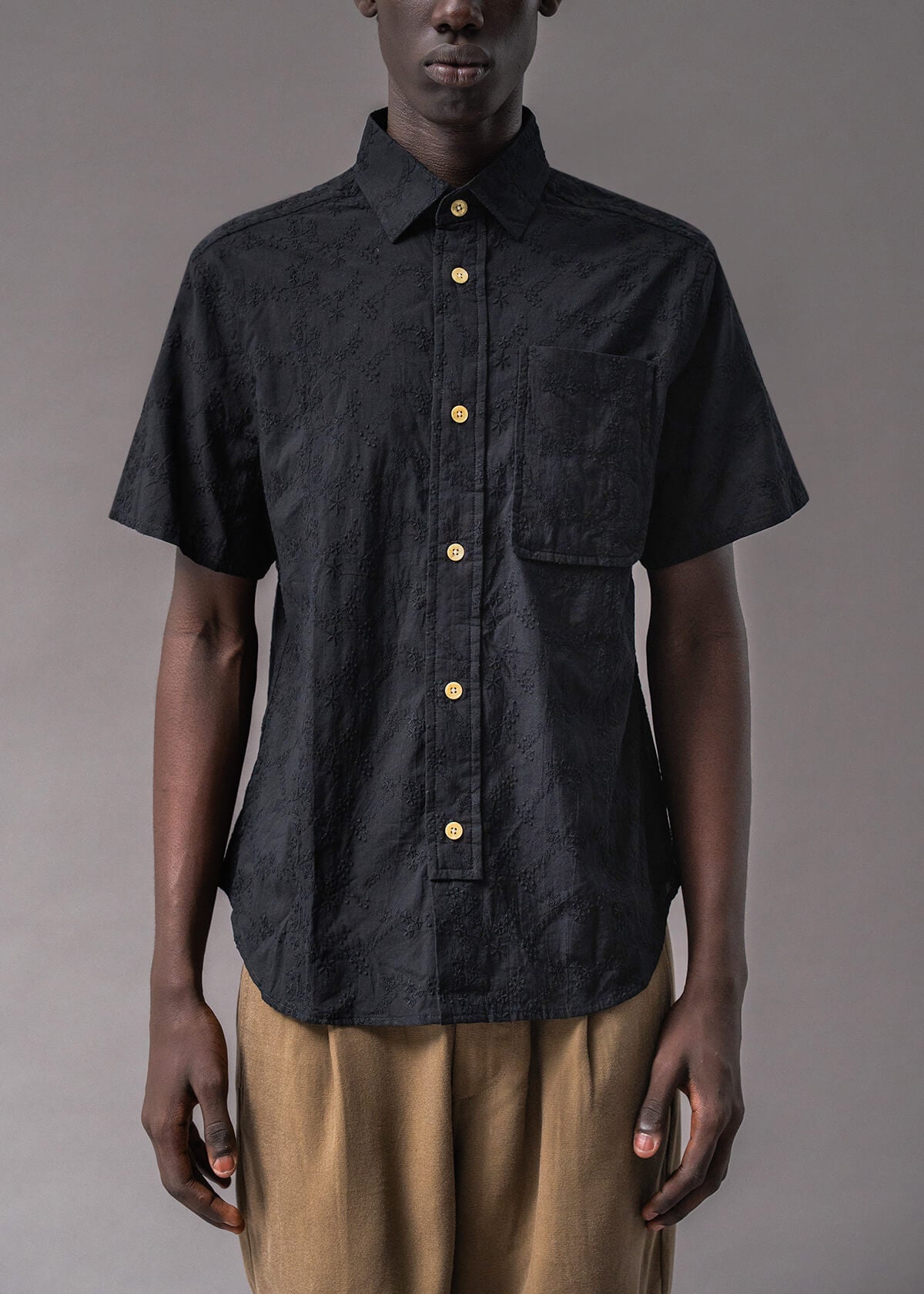 Embroidered Offset Shirt