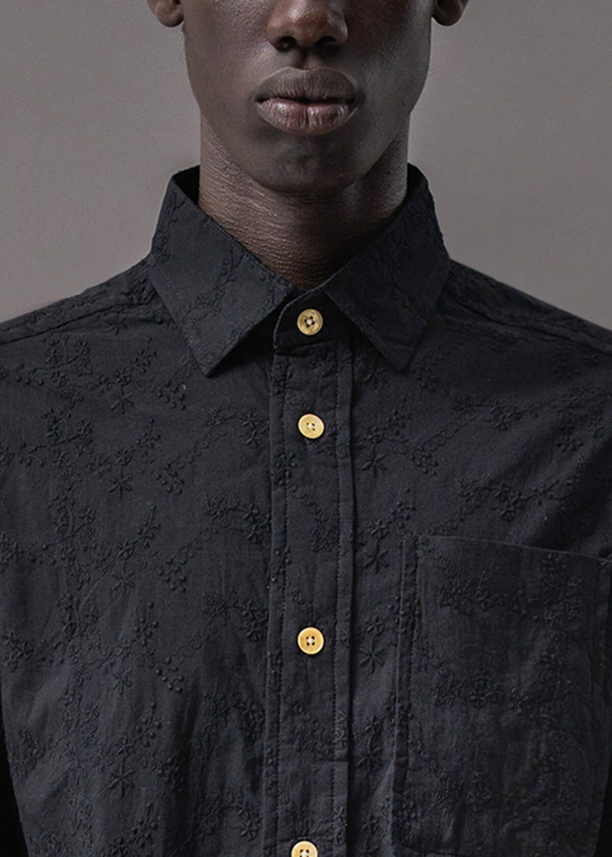 Embroidered Offset Shirt