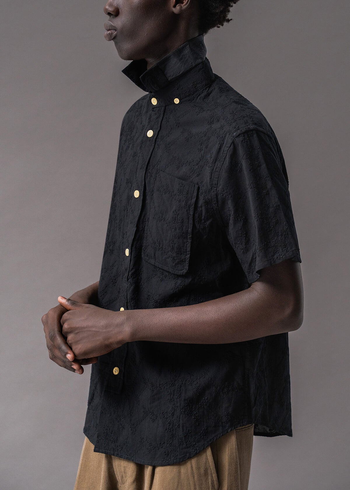 Embroidered Offset Shirt