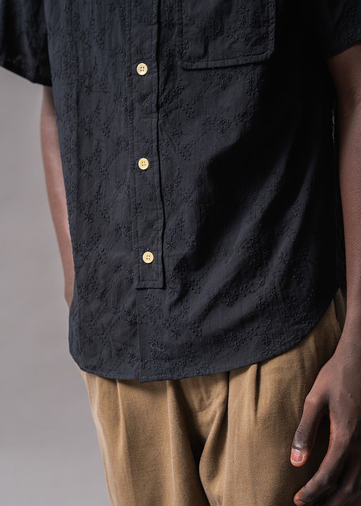 Embroidered Offset Shirt