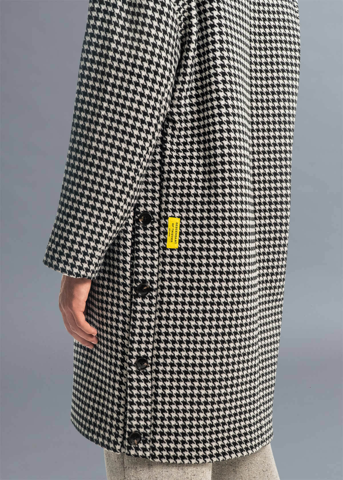 Houndstooth Button Vent Lapel Jacket