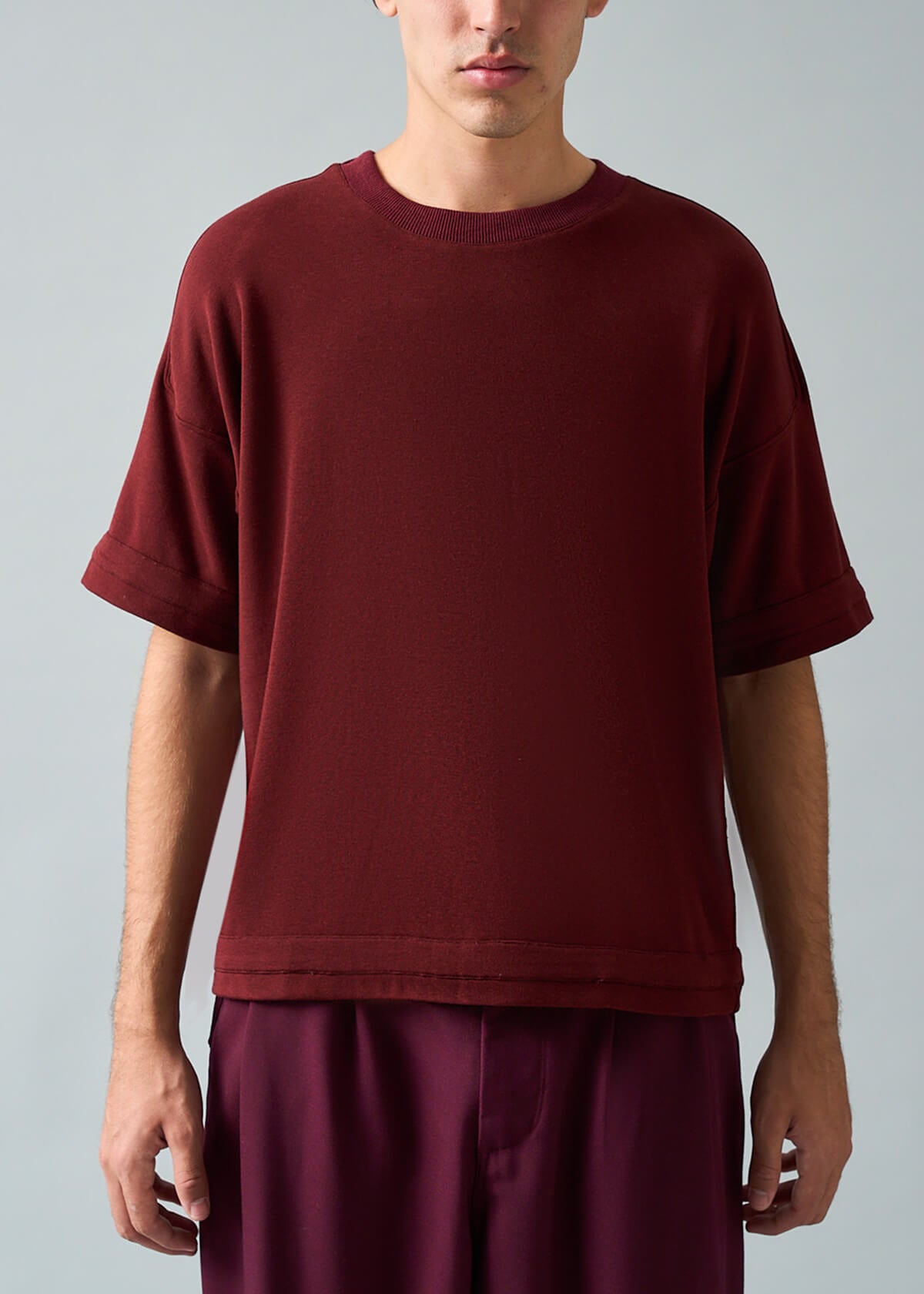 Framed Luxe Tee Burgundy