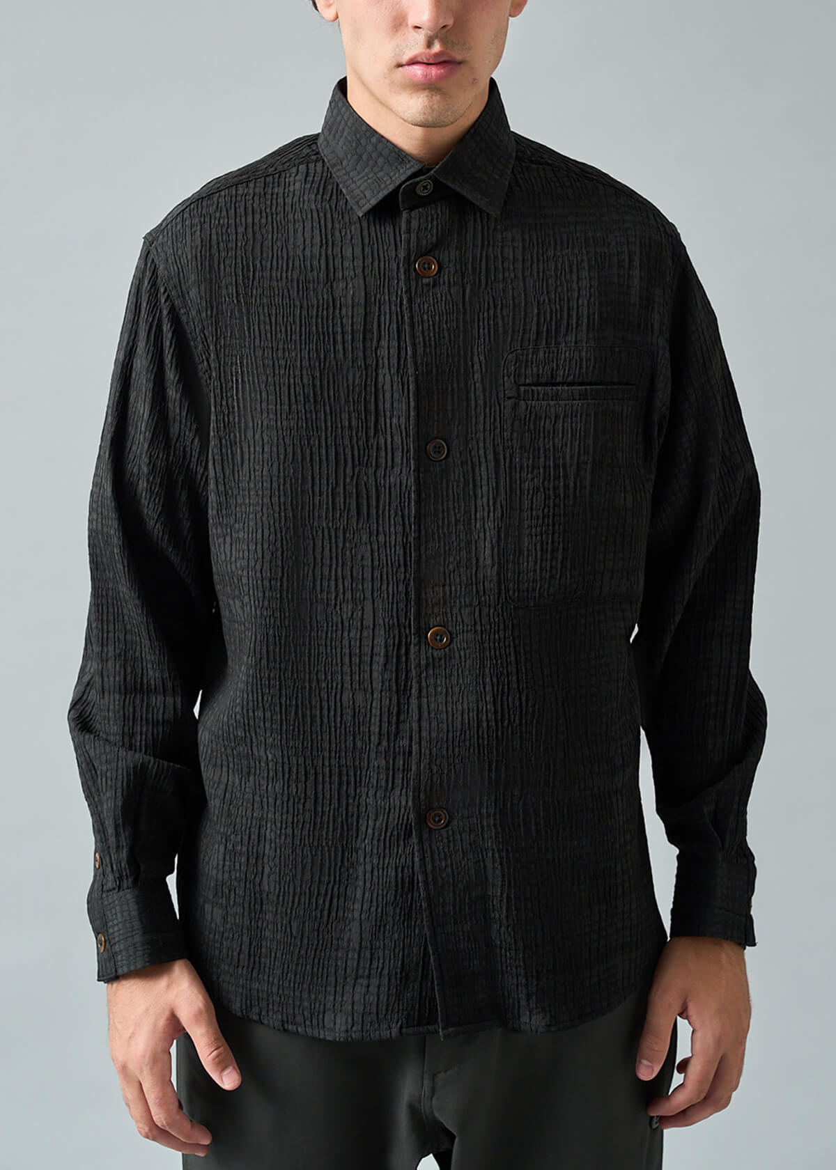 Italian Rippled Crepe Shirt