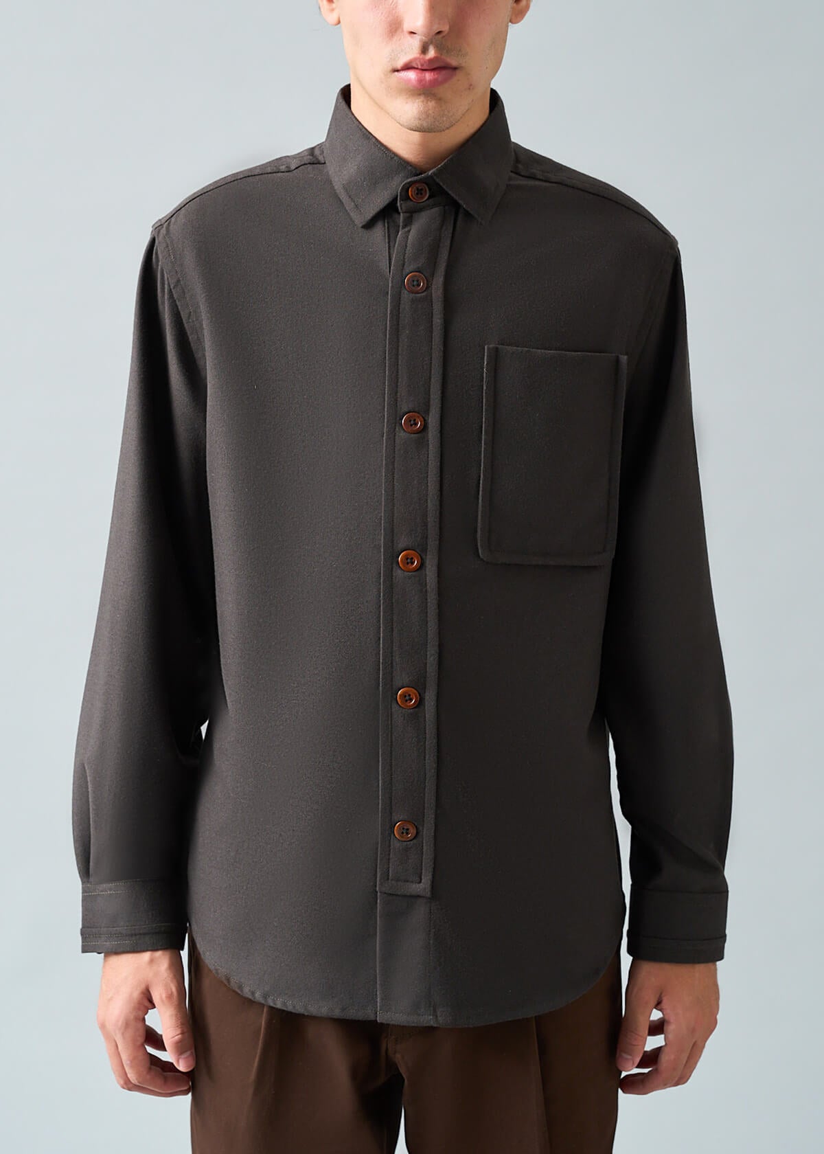 Wool Blend Drop Pkt Shirt
