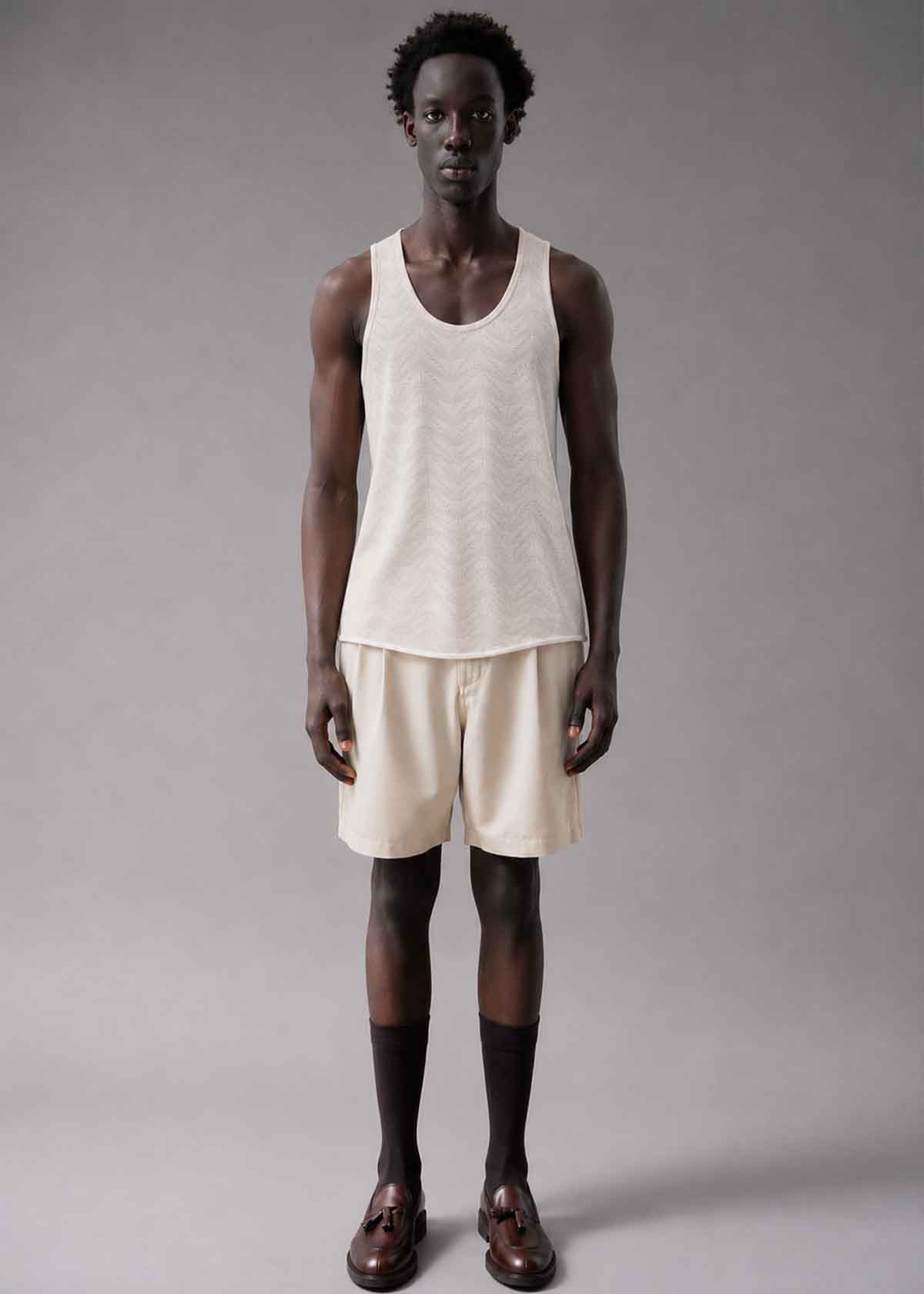 Open Weave Tank Cream