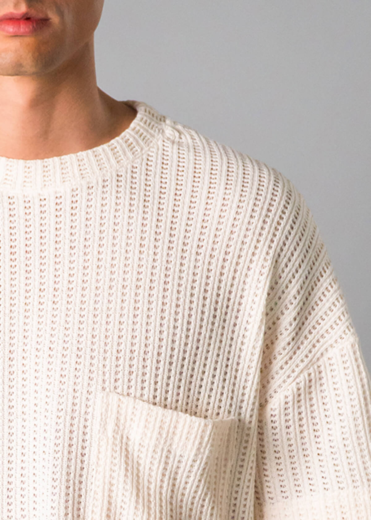 Cream Open Weave Tee