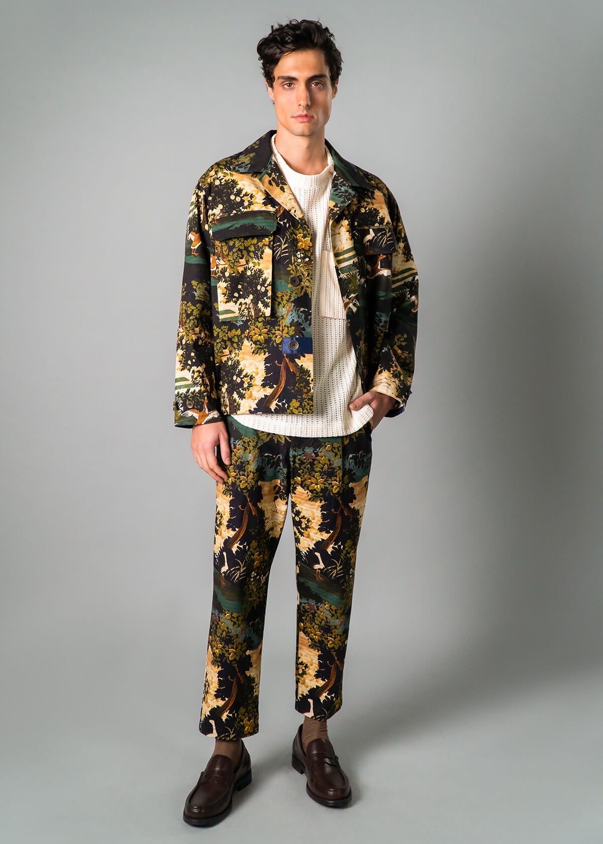 Cream Open Weave Tee