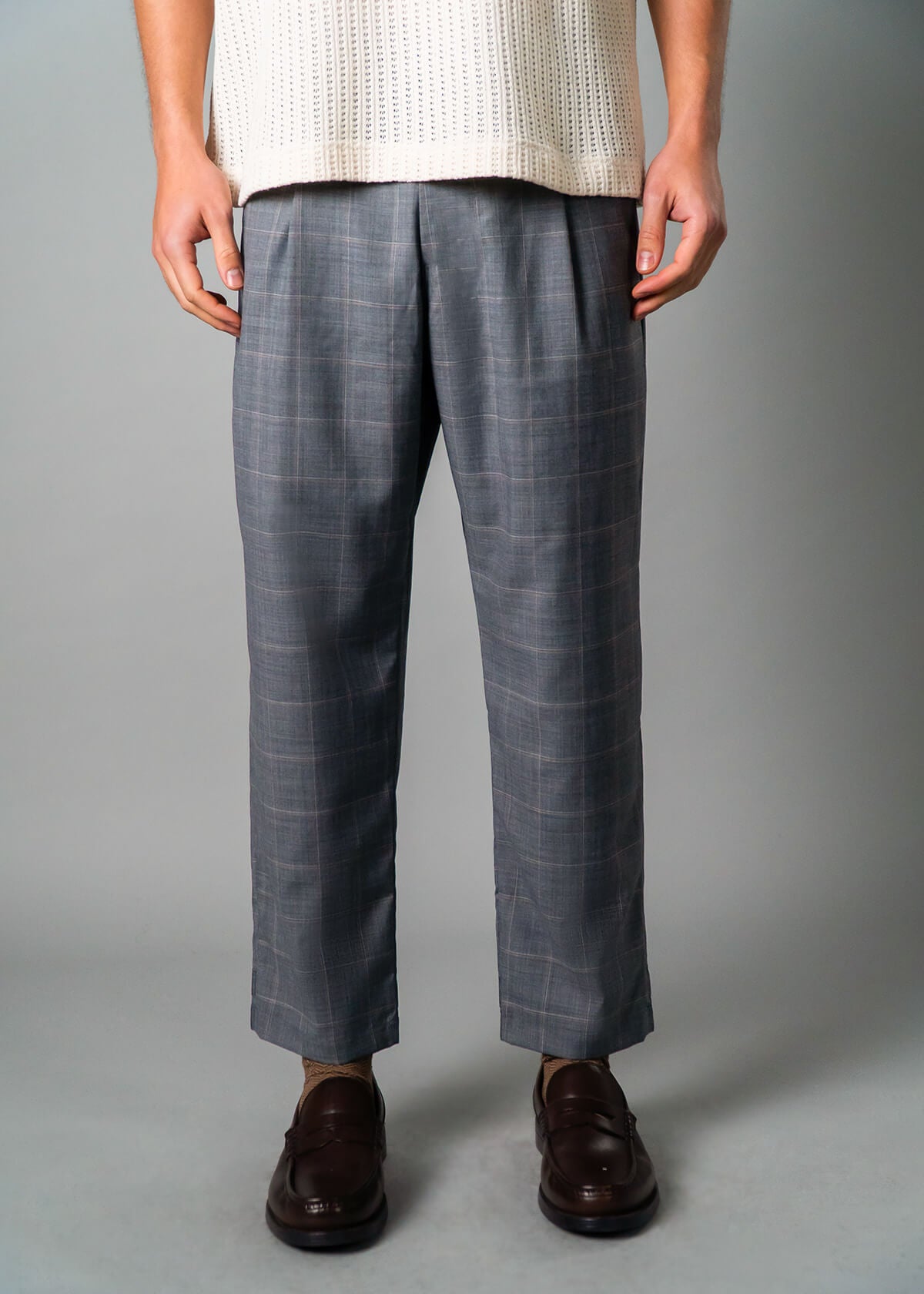 Vtg Grey Plaid: Boxer Fit