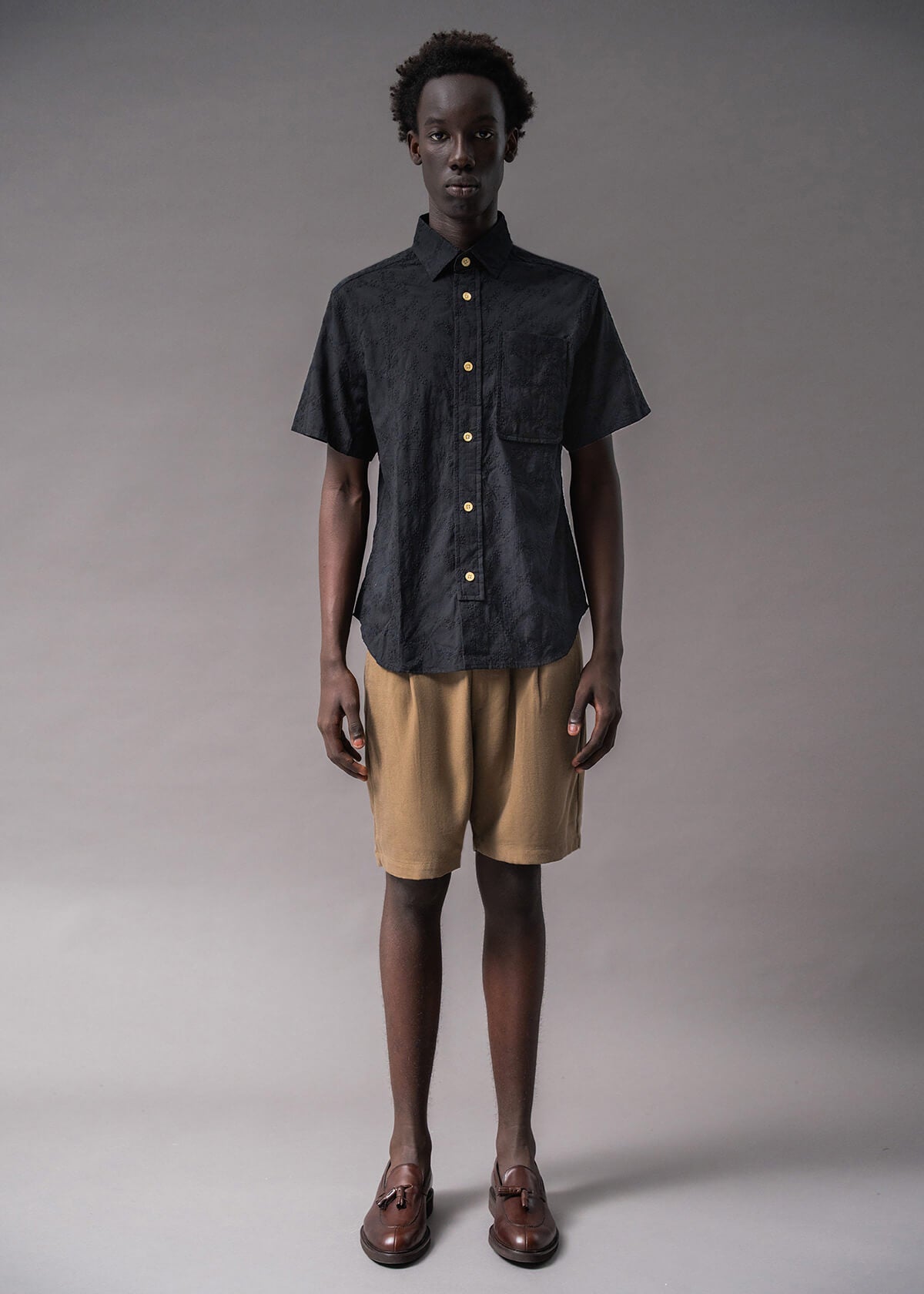 Embroidered Offset Shirt