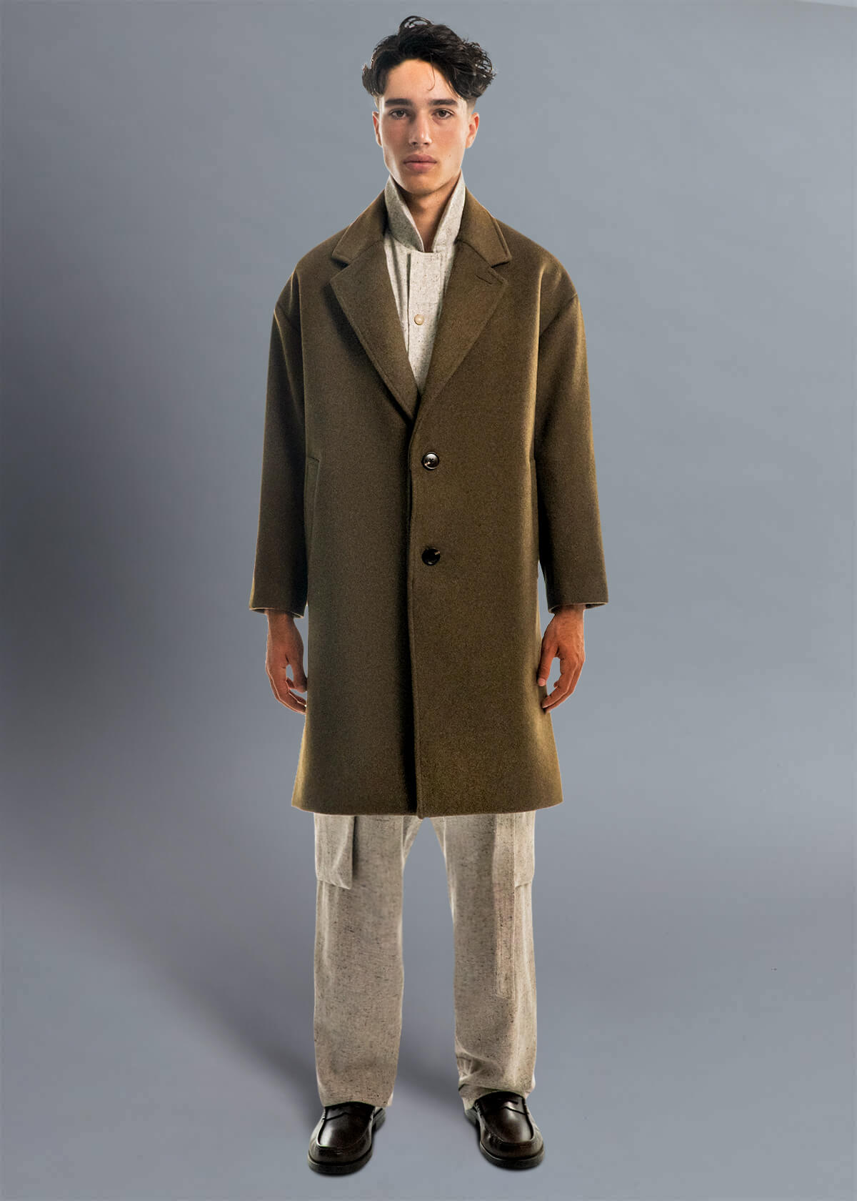 Solid Army Lapel Jacket