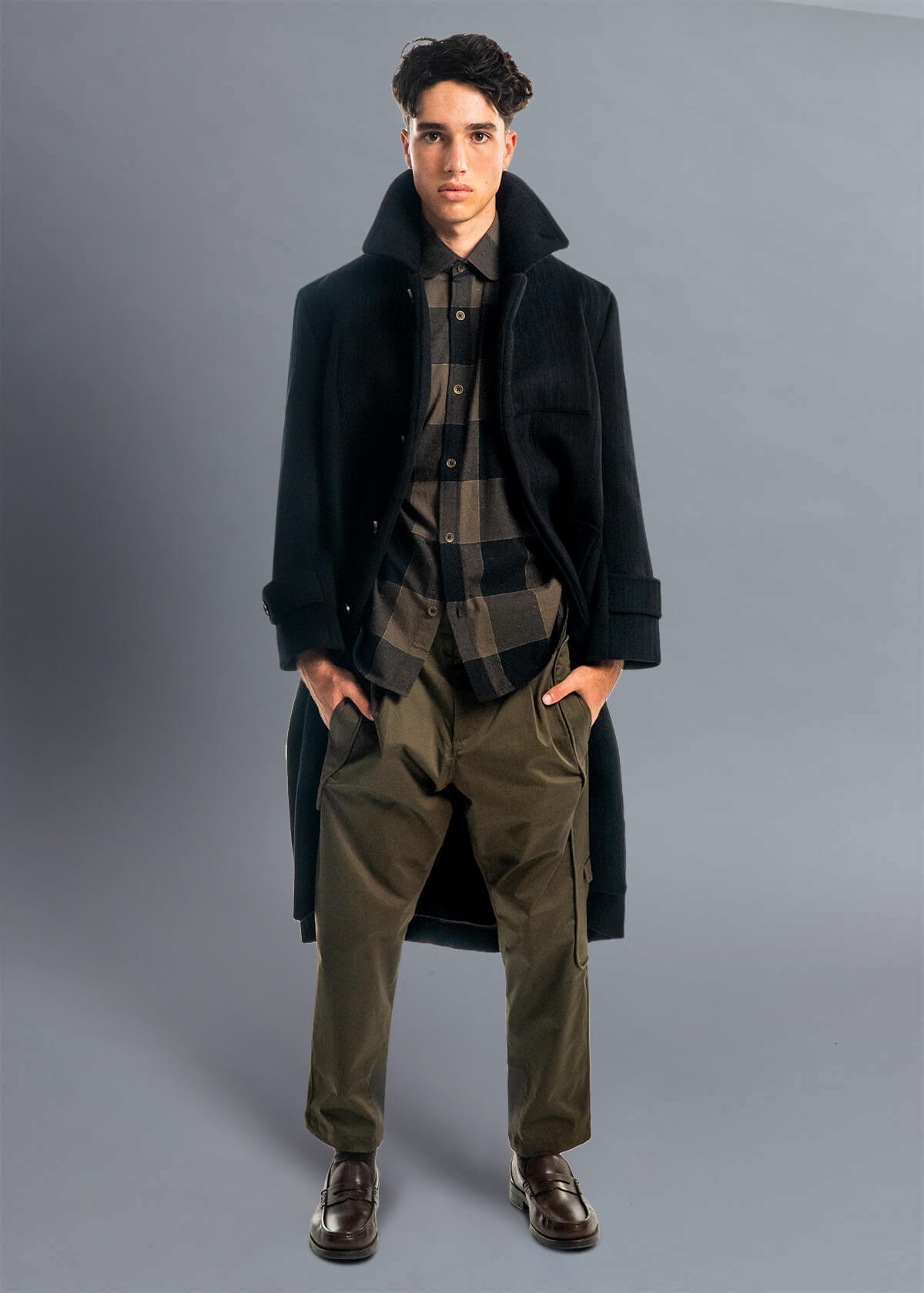 Gambit Check Charcoal