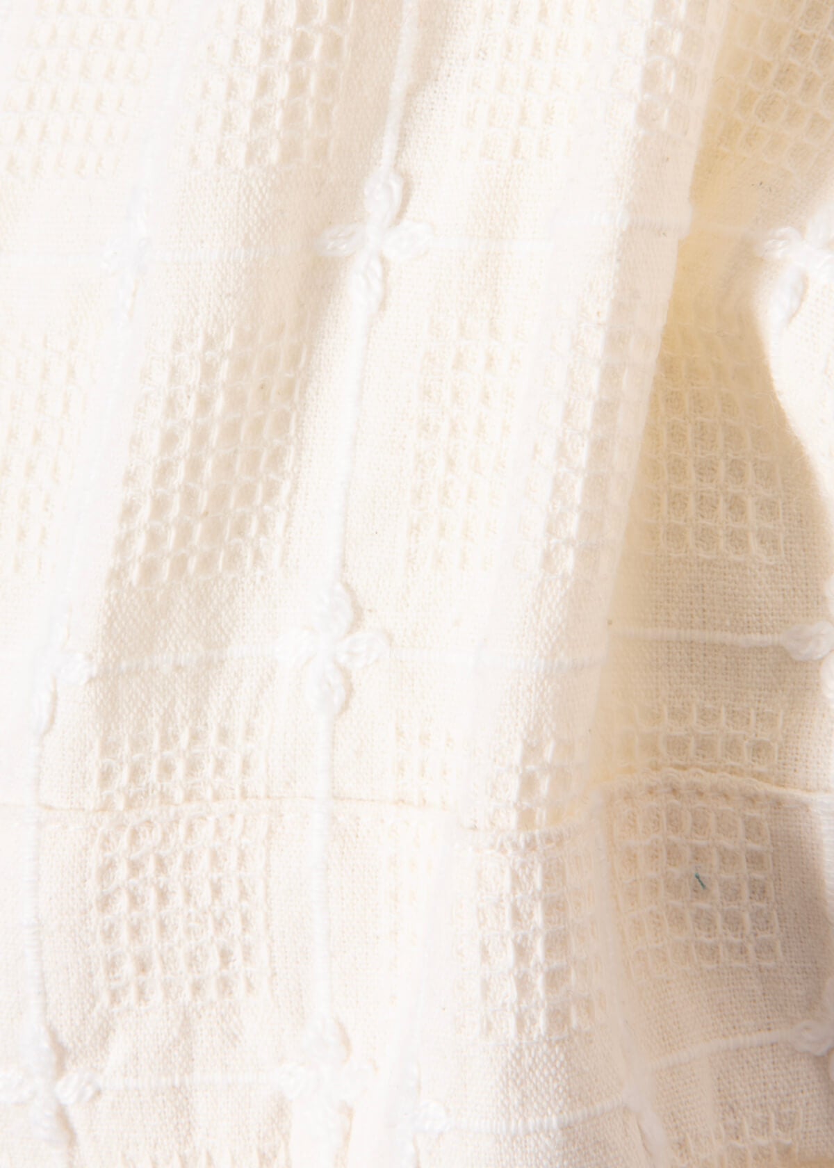 Embroidered Cream Plaid