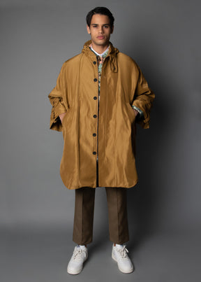 copper waterproof mens rain poncho that packs away easily