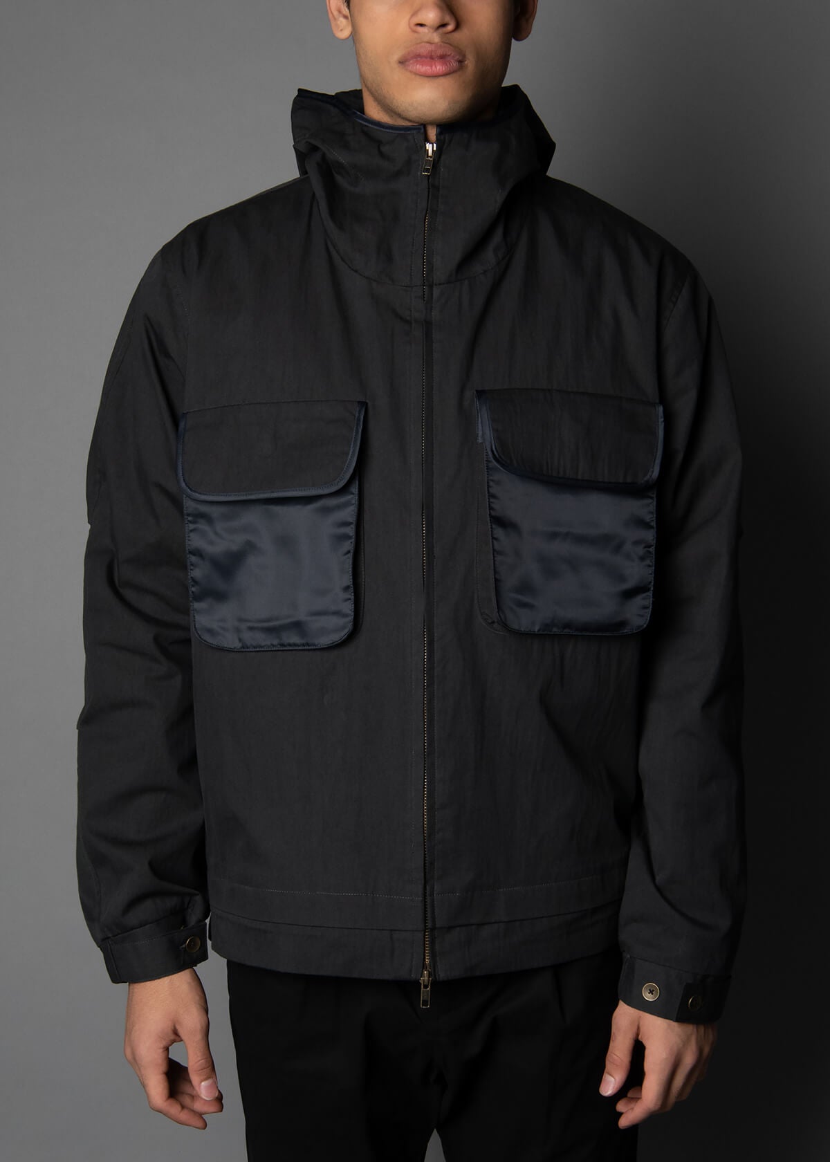 black cargo jacket for men