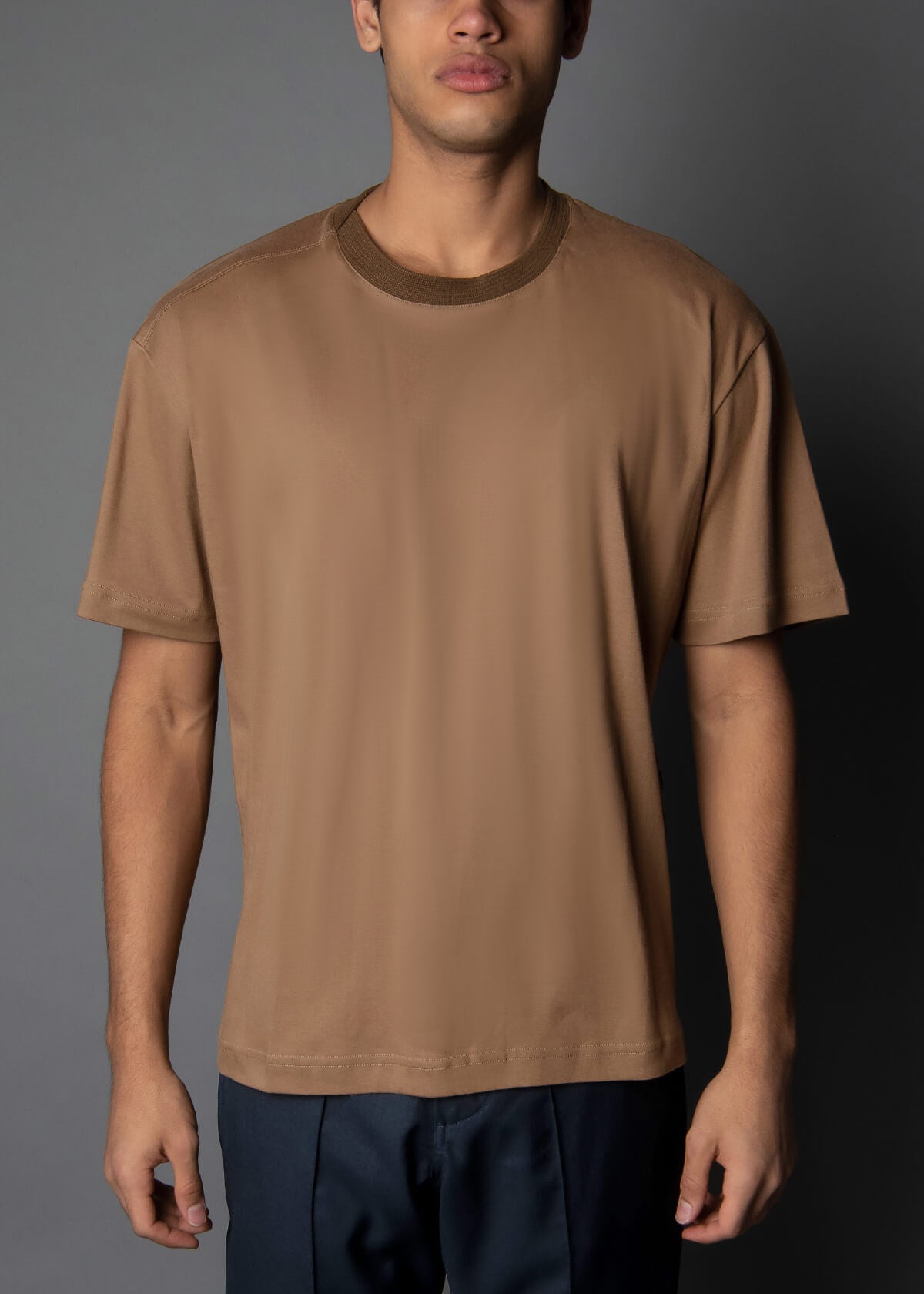 almond 100% cotton men's tee