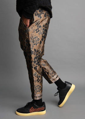 Bronze Brocade Pant: Boxer Cropped Fit